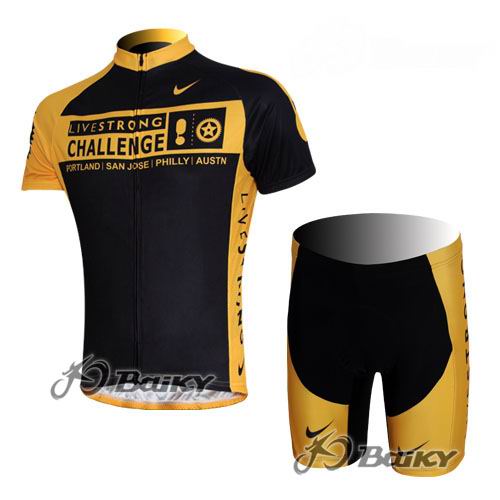 Maillot Livestrong mangas cortas negro amarillo